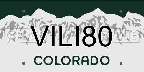 VILI80 Colorado License Plate