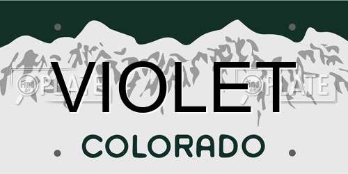 VIOLET Colorado License Plate