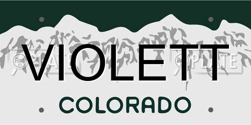 VIOLETT Colorado License Plate