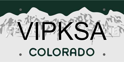 VIPKSA Colorado License Plate