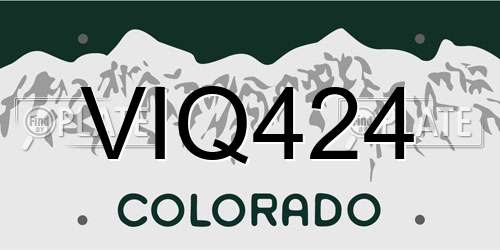 VIQ424 Colorado License Plate