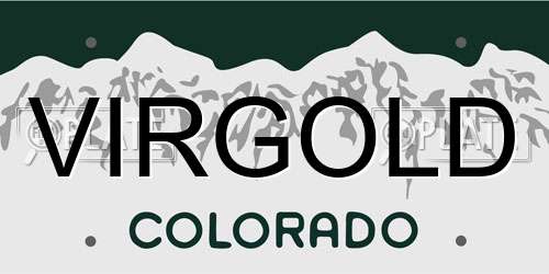 VIRGOLD Colorado License Plate