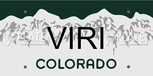 VIRI Colorado License Plate