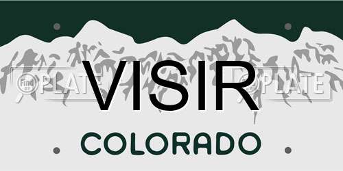 VISIR Colorado License Plate