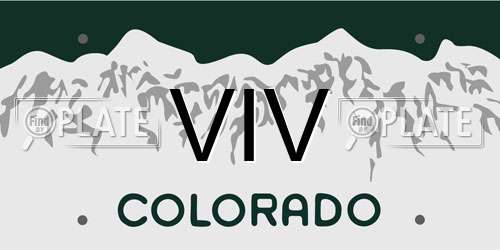 VIV Colorado License Plate