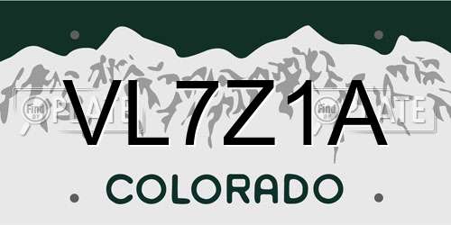 VL7Z1A Colorado License Plate