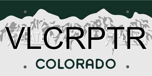 VLCRPTR Colorado License Plate