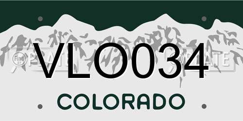 VLO034 Colorado License Plate