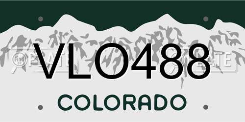 VLO488 Colorado License Plate