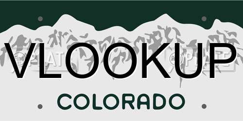 VLOOKUP Colorado License Plate