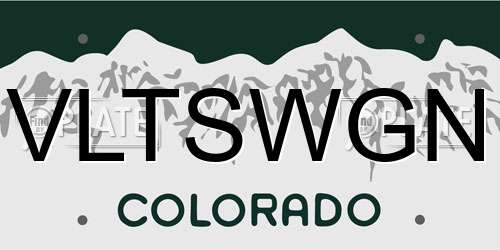 VLTSWGN Colorado License Plate