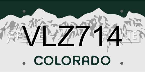 VLZ714 Colorado License Plate