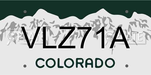 VLZ71A Colorado License Plate