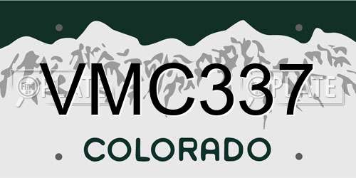 VMC337 Colorado License Plate