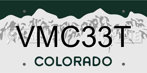 VMC33T Colorado License Plate