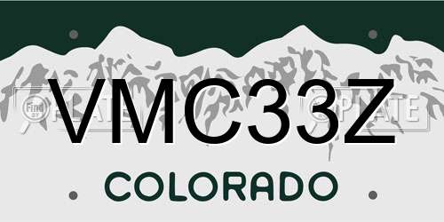 VMC33Z Colorado License Plate