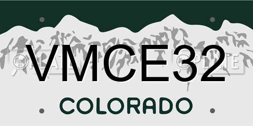 VMCE32 Colorado License Plate