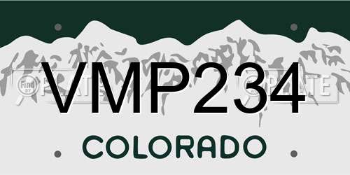 VMP234 Colorado License Plate
