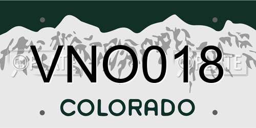VNO018 Colorado License Plate