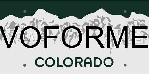 VOFORME Colorado License Plate