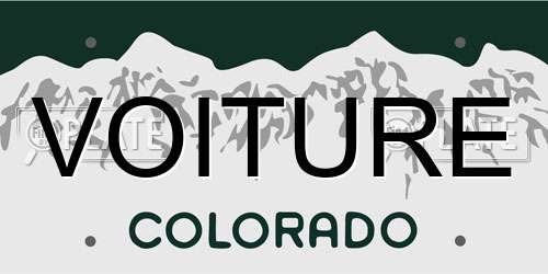 VOITURE Colorado License Plate
