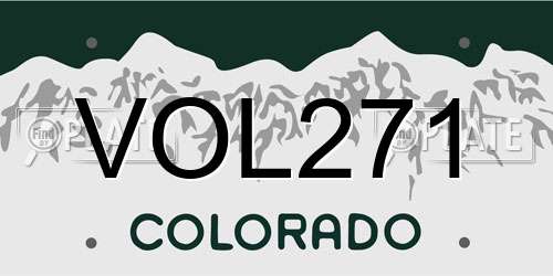 VOL271 Colorado License Plate