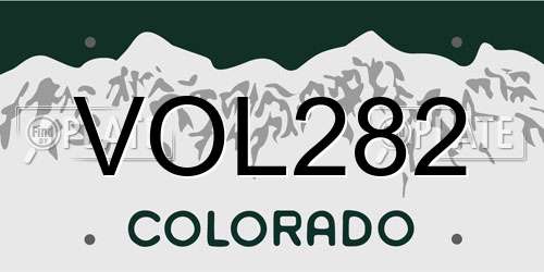 VOL282 Colorado License Plate