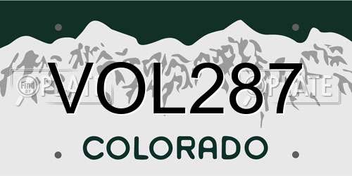 VOL287 Colorado License Plate