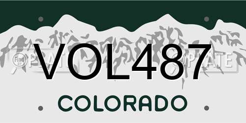 VOL487 Colorado License Plate