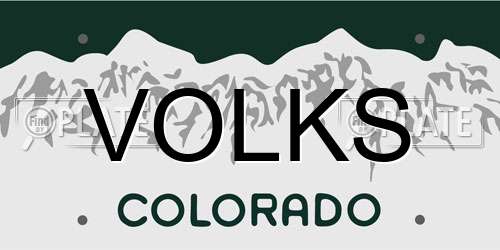VOLKS Colorado License Plate