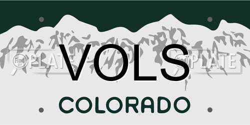 VOLS Colorado License Plate