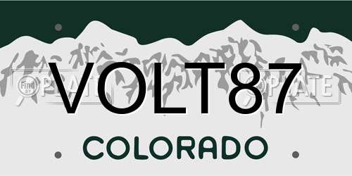 VOLT87 Colorado License Plate