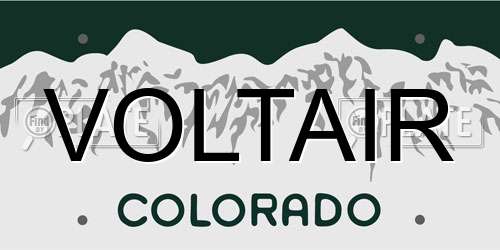 VOLTAIR Colorado License Plate