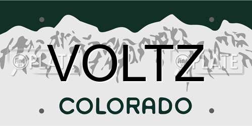 VOLTZ Colorado License Plate