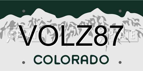 VOLZ87 Colorado License Plate