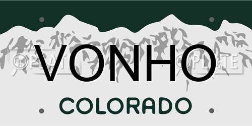 VONHO Colorado License Plate