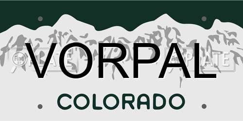 VORPAL Colorado License Plate