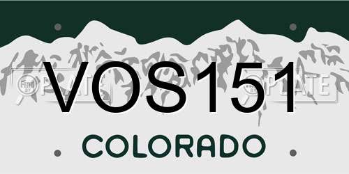 VOS151 Colorado License Plate