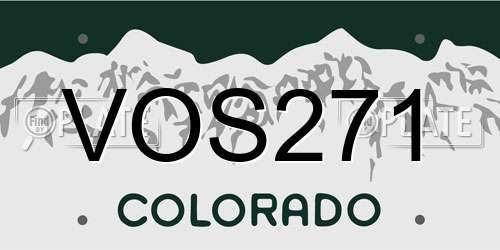 VOS271 Colorado License Plate