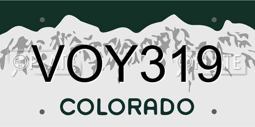 VOY319 Colorado License Plate