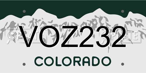 VOZ232 Colorado License Plate