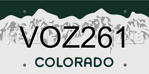 VOZ261 Colorado License Plate