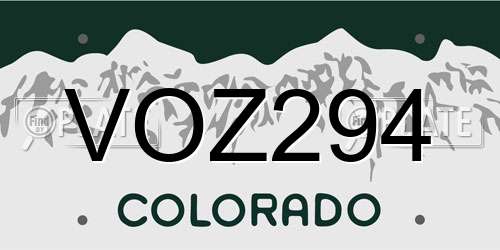 VOZ294 Colorado License Plate