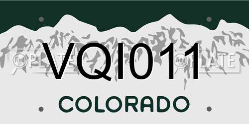 VQI011 Colorado License Plate