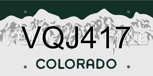 VQJ417 Colorado License Plate