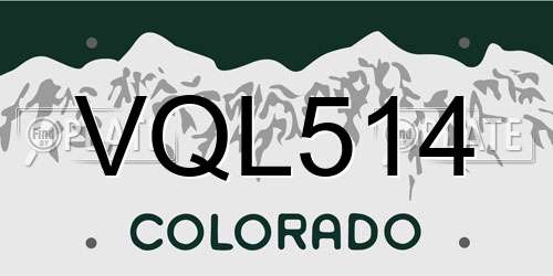 VQL514 Colorado License Plate