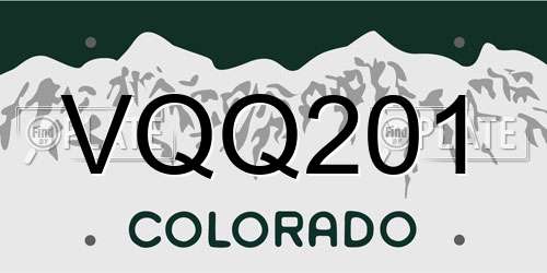 VQQ201 Colorado License Plate