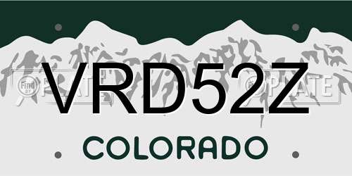 VRD52Z Colorado License Plate
