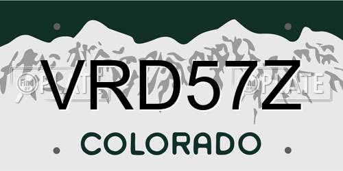 VRD57Z Colorado License Plate