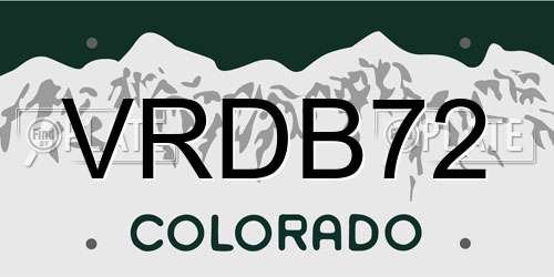 VRDB72 Colorado License Plate